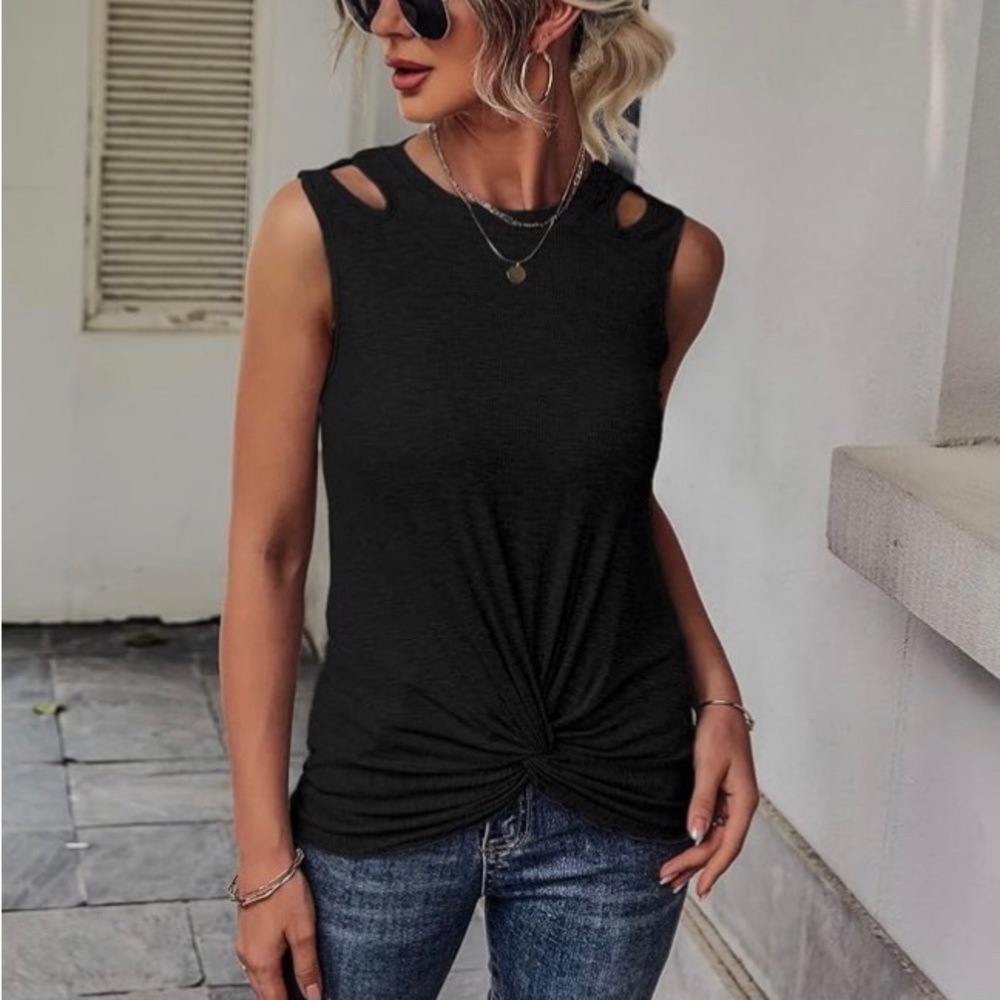 Womens front knot top